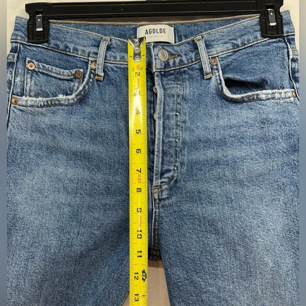 Agolde Womens Riley High Rise Straight Crop Cotton‎ Denim Button Fly Jeans 27 - Picture 6 of 11